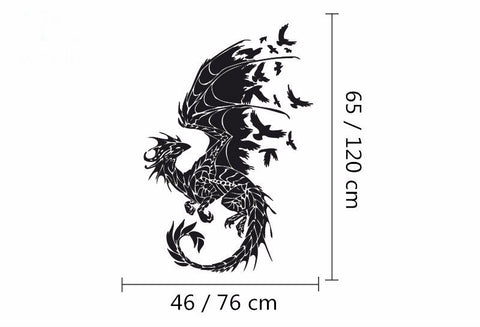 DIY Dragon Birds Mural Art