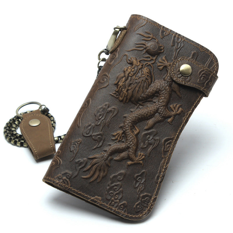 Dragon Pattern Leather Wallet