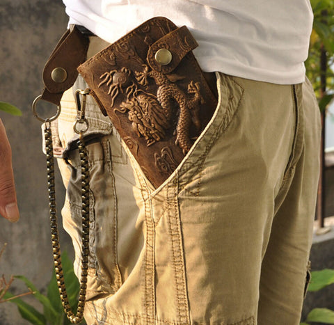 Dragon Pattern Leather Wallet