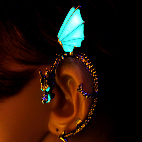 Glow in the Dark Dragon Ear Cuff
