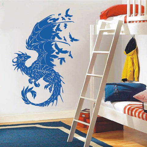 DIY Dragon Birds Mural Art