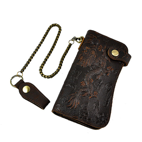 Dragon Pattern Leather Wallet
