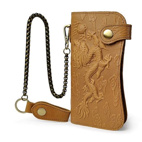 Dragon Pattern Leather Wallet